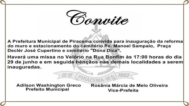 CONVITE DE INAUGURAÇÃO